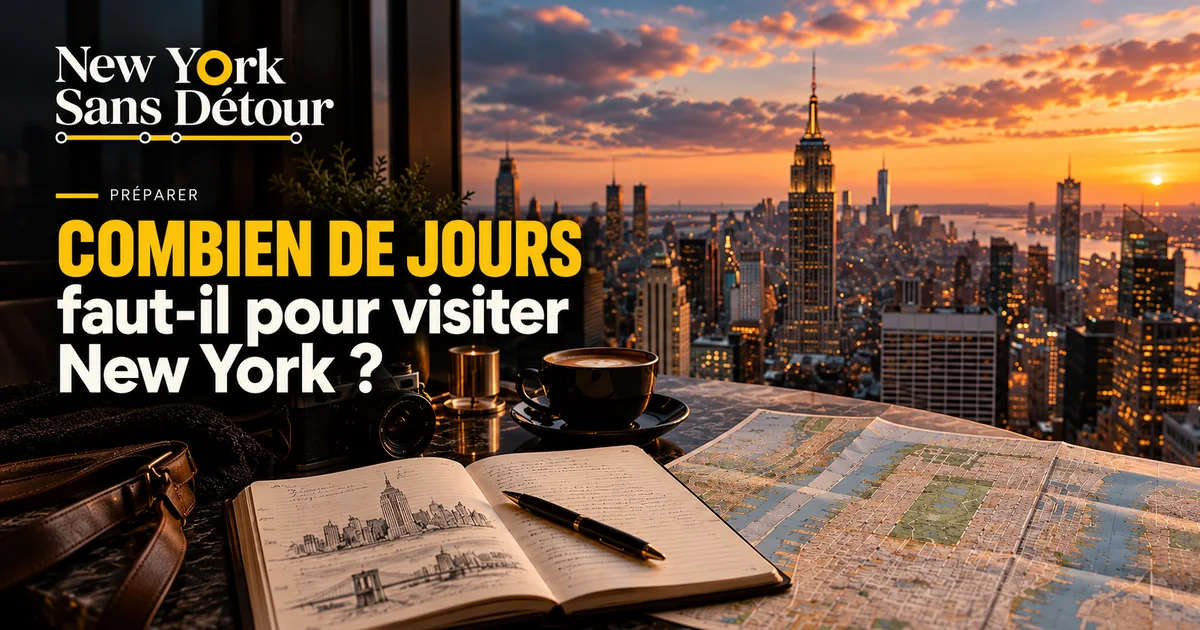 Carte et carnet de voyage pour organiser un séjour à New York