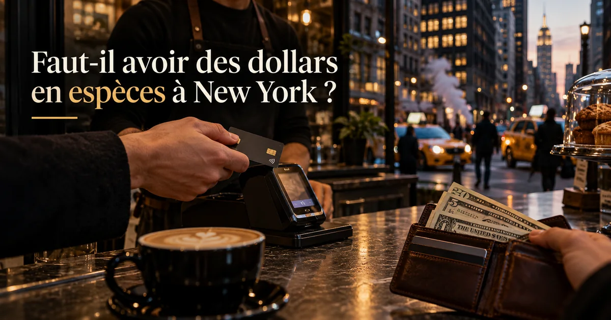 Carte bancaire et billets en dollars à New York