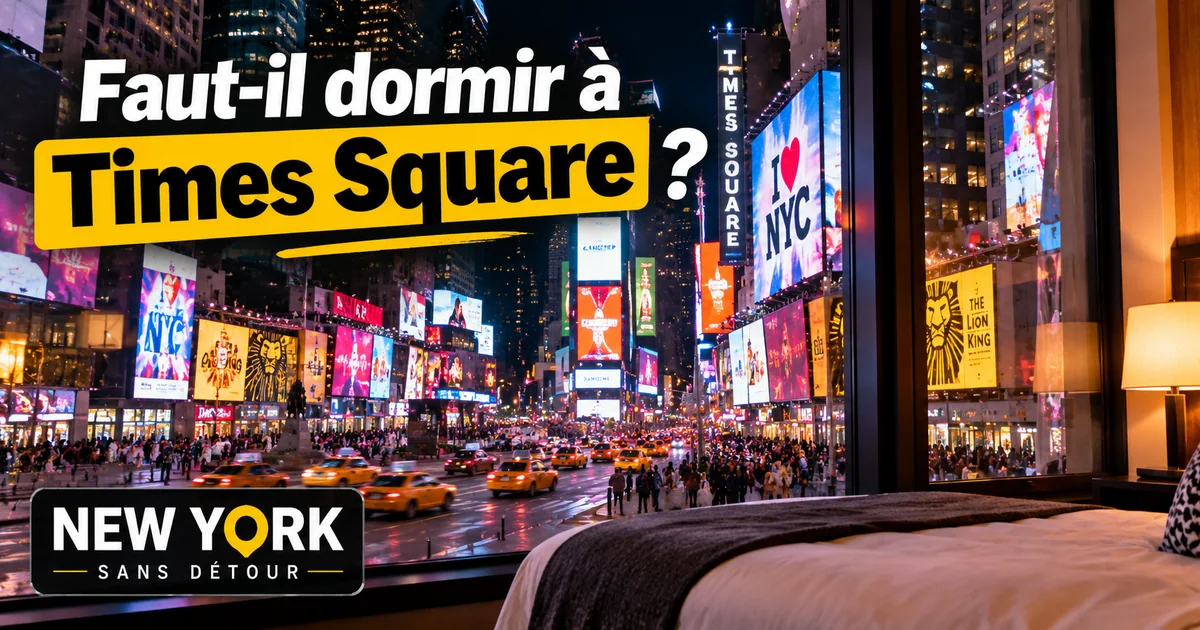 Vue sur Times Square depuis une chambre d’hôtel