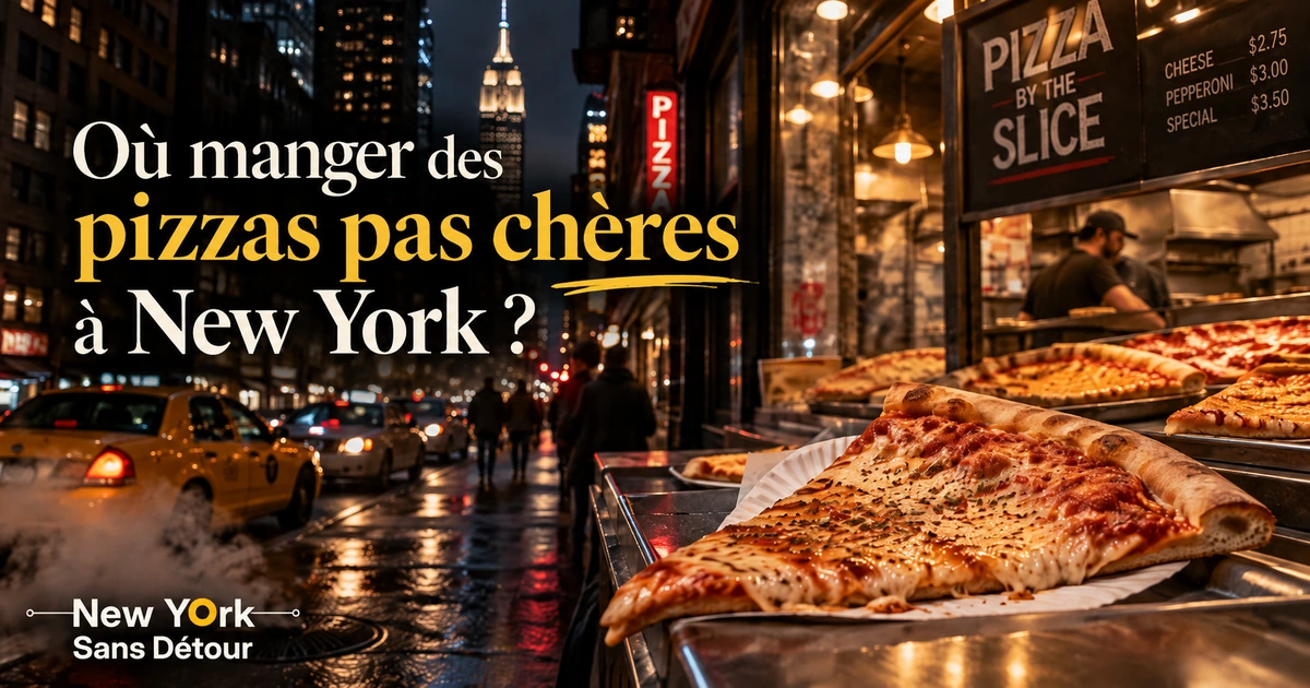 Grande part de pizza new-yorkaise dans une pizzeria de Manhattan